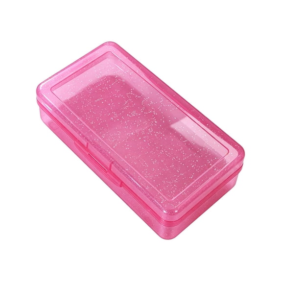 Pencil Box, Large Capacity Plastic Pearlescent Pencil Case with Snap-Tight Lid and Stackable Design for School and Office