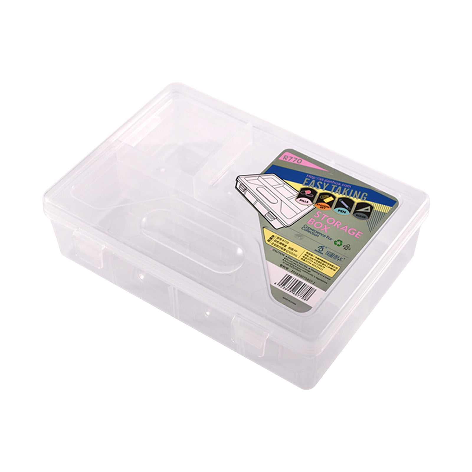 Pencil Box for Office Supplies Storage Organizer Box,Double Layer Large Capacity Pencil Boxes,Plastic Crayon Box with Snap-tight Lid,Stackable Storage Box for Gel Pens Pencil Case Organizer-Clear