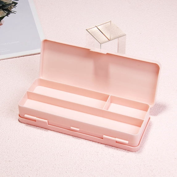 Pencil Box Portable Double-sided Open Pencil Case, Large Capacity Student Desktop Stationery Box