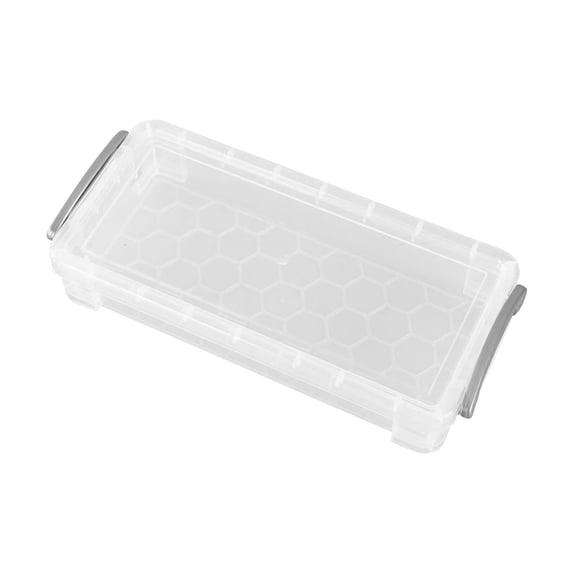 Pencil Box Transparent Plastic Pencil Case, Clear Storage Box for Stationery
