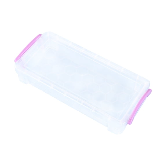 Pencil Box Transparent Plastic Pencil Case, Clear Storage Box for Stationery