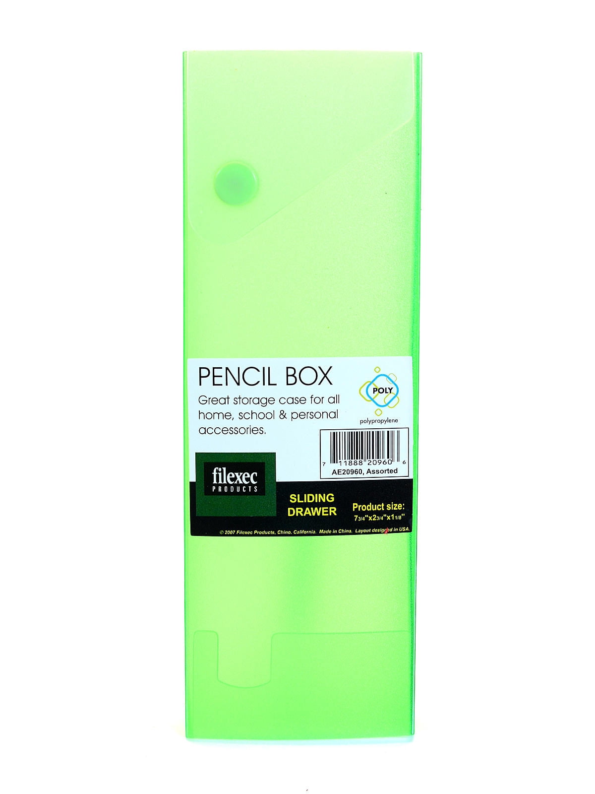 Pencil Box with Drawer 1 in. x 2 3/4 in. x 7 3/4 in., each (pack of 12)