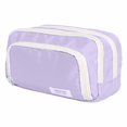 thumbnail image 1 of Pencil Case,8.26x3.54x5.9" Large Capacity Multi-Functional Pencil Case,3 Compartments Big Pencil Pouch Pen Bag Pencil Box Holder Organizer Storage Stationery Holder Adults Men Women,Purple, 1 of 8