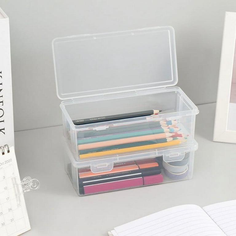 1pc Clear Pencil Case, Simple Portable Pencil Box For School