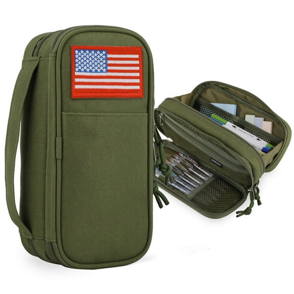 Pencil Case for Boy, Large Capacity Pencil Pouch,Marker Organizer Case Pen Box, Tool Bag Organizer for School College Office Organizer for Kids Men Women Adult Teens-Green