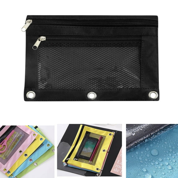 Pencil Case,CELNNCOE Pencil Pouch 3 Ring, Zipper Pencil Pouches Case Binder Cosmetic Bag