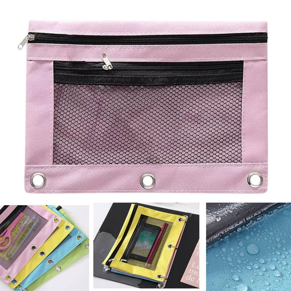 Pencil Case,CELNNCOE Pencil Pouch 3 Ring, Zipper Pencil Pouches Case Binder Cosmetic Bag