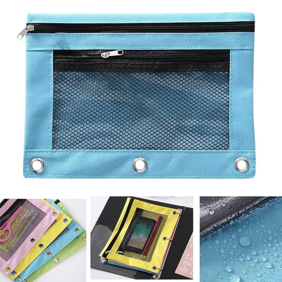 Pencil Case,CELNNCOE Pencil Pouch 3 Ring, Zipper Pencil Pouches Case Binder Cosmetic Bag