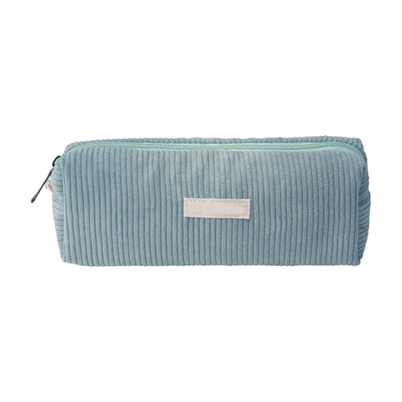 Pencil Case Corduroy Zipper Closure Large Capacity Stationery Storage for Collage Daily Use