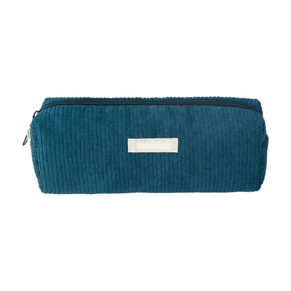 Pencil Case Corduroy Zipper Closure Large Capacity Stationery Storage for Collage Daily Use