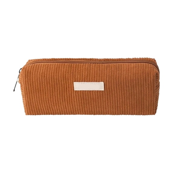 Pencil Case Corduroy Zipper Closure Large Capacity Stationery Storage for Collage Daily Use