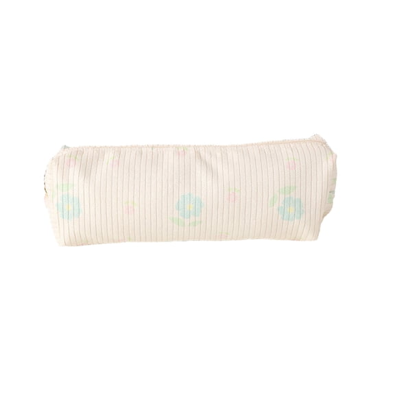 Pencil Case Stylish Floral Corduroy Large Capacity Stationery Storage Bag for Collage Office Home