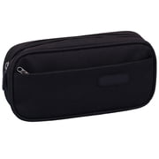 Pencil Case, Double Layer Minimalist Pencil Case Large Capacity for Students Black, By TINGXIN