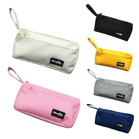 Pencil Case High Capacity Dust-proof Oxford Cloth INS Simple Design Fashion Pen Bag for Daily Use,Navy Blue