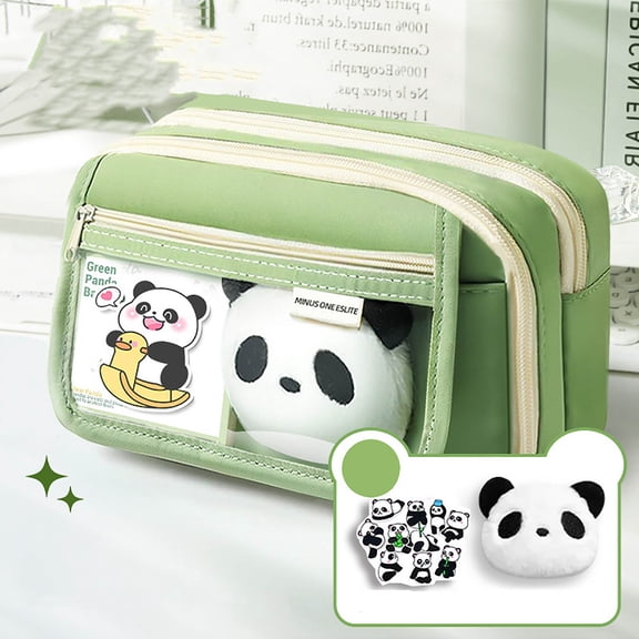 Pencil Case - Large Capacity 9-Compartment Organizer with Stickers (Holds 80+ Pens)