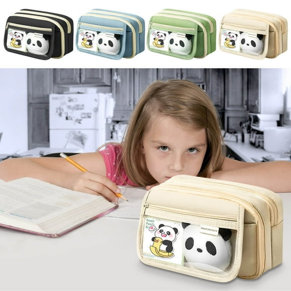 Pencil Case Large Capacity Canvas Organizer with 9 Compartments | Fits 80+ Pens, Markers & Accessories | Durable Zipper, Mesh Pockets | 8.2” x 3.94” x 5.1” | Portable Multi-Use Storage Pouch