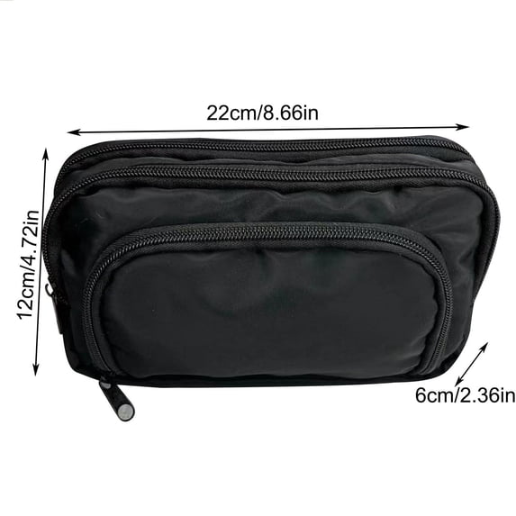 Pencil Case Large Capacity Double Zipper Nylon Organizer for Collage, Office and Travel