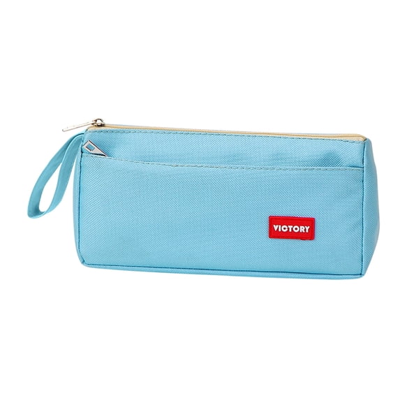 Pencil Case Large Capacity Durable Cloth Fabric Zipper Storage Bag for Collage Worker Office Daily Use