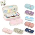 thumbnail image 1 of Pencil Case Large Capacity Foldable Pencil Pouch Pencil Pouch,Multi-layer Aesthetic Pen Bag, Sturdy Multifunctional Pencil Bag, Pencil Box Light pink, 1 of 8