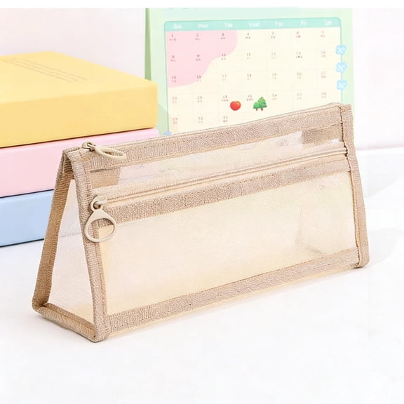 Pencil Case Large Capacity Mesh Nylon Rectangular Organizer for Pens and Stationery Portable Stain Resistant Storage Pouch for Home Office Travel Easy Clean Durable Design