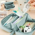 thumbnail image 1 of Pencil Case Large Capacity Organizer | Oxford Cloth Pen Holder Pouch with Zipper | Multi-Functional Storage Bag for Office Makeup Tools | 8.66x4.72x2.36 in | Green, 1 of 6