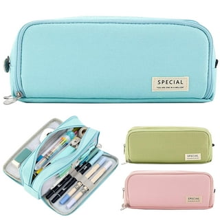 QISIWOLE Big Capacity Pencil Case Stationery Storage Pen Pouch Bag Double  Zipper Compartments Organizer Cosmetic Portable High School Organizer  College Student Teen Girl Adult 