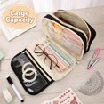 thumbnail image 1 of Pencil Case, Large Capacity Pencil Case Organizer, Spacious Opening Multi-Compartment Zipper Pen Pouch with Mesh Pockets,Pencil Pouch for Stationery Storage Makeup Bag Office Supplies, Black, 1 of 9