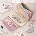 thumbnail image 1 of Pencil Case, Large Capacity Pencil Case Organizer, Spacious Opening Multi-Compartment Zipper Pen Pouch with Mesh Pockets,Pencil Pouch for Stationery Storage Makeup Bag Office Supplies, Purple, 1 of 9