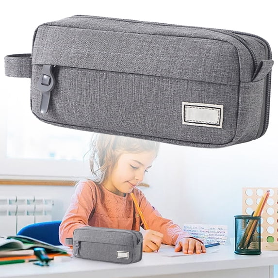 Pencil Case, Large Capacity Pencil Pouch with Multi Compartment Storage, Portable Handle Pen Organizer for Classroom Daily Stationery Supplies, Homework Essentials and Study Accessories, 1 Pc