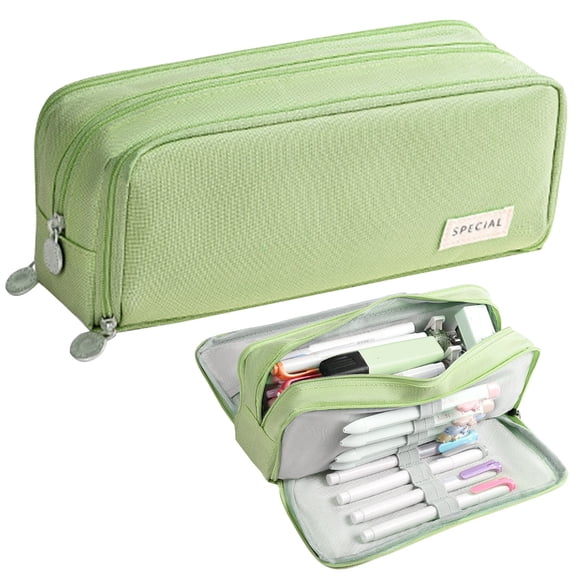 Pencil Case Large Capacity Pencil Pouch, Multi-Layer Aesthetic Pen Bag, Sturdy Multifunctional Pencil Bag, Pencil Box(Green)