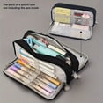 thumbnail image 1 of Pencil Case Large Capacity Pencil Pouch, Multi-layer Aesthetic Pen Bag, Sturdy Pencil Bag(Black), 1 of 4