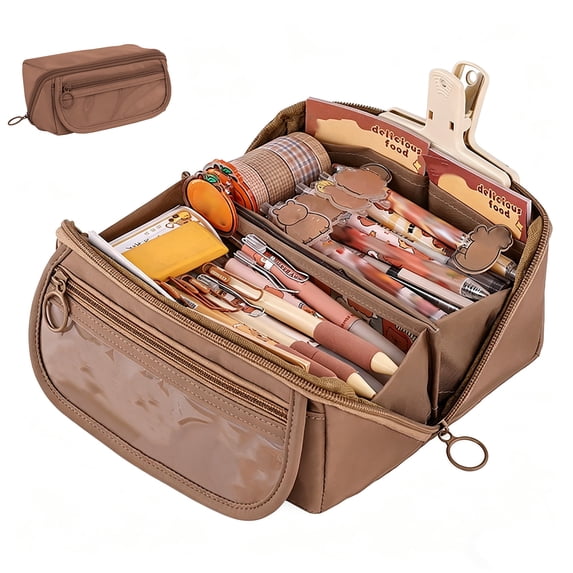 Pencil Case Large Capacity Pencil Pouch for Organisation Zipper Pencil Bag Back to School Supplies - Black