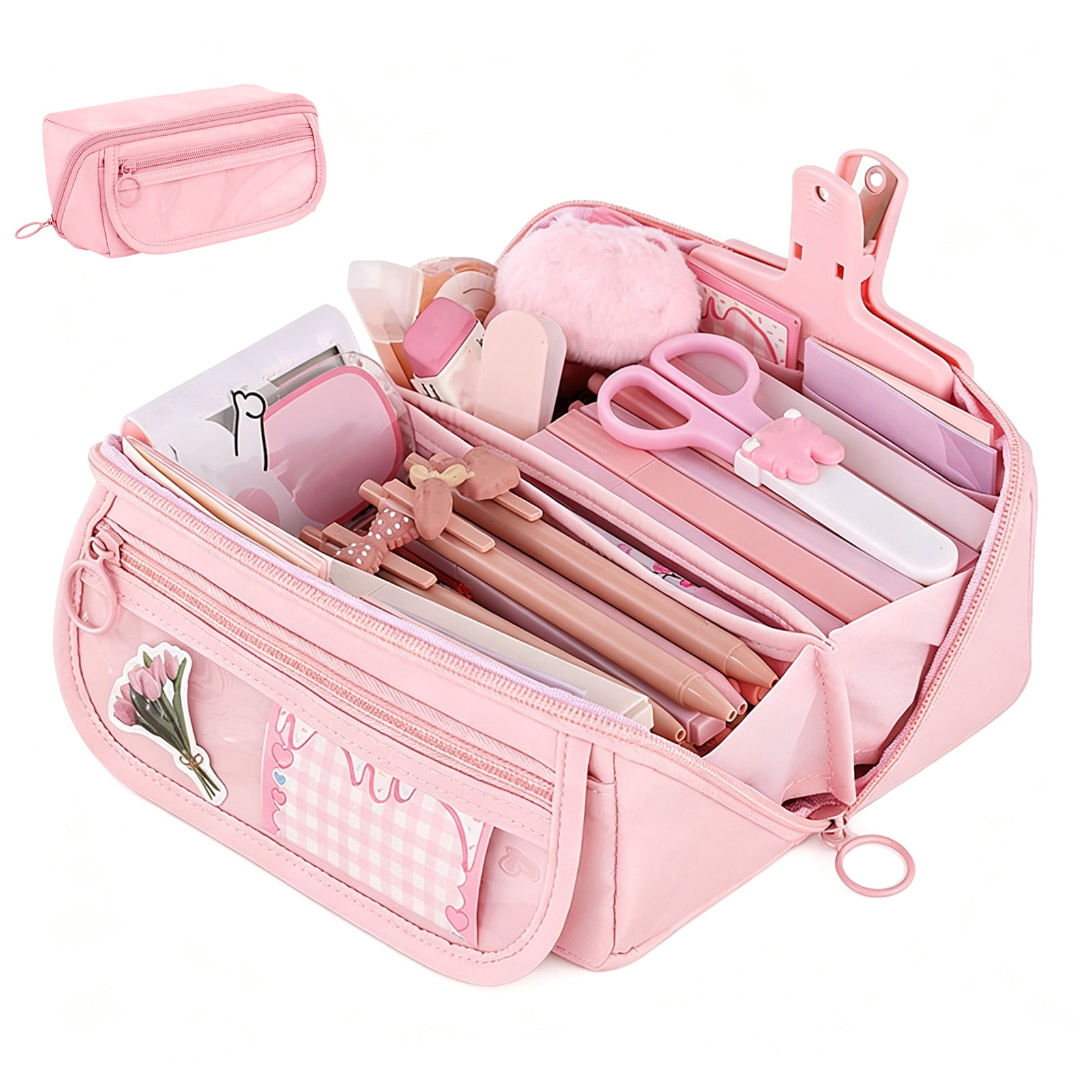 Pencil Case Large Capacity Pencil Pouch for Organisation Zipper Pencil Bag Back to School Supplies - Black