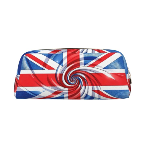 Pencil Case Leather Pencils Pouch Retro Union-Jack Flag Pencil Pouch for Stationery Supplies & Daily Use