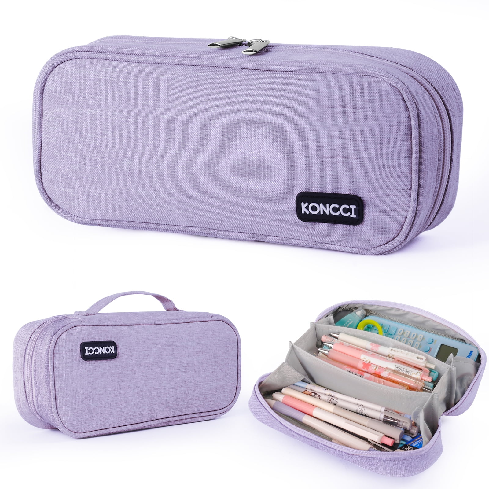Pencil Case, Mokani Big Capacity Pencil Case for Girls and Boys, Purple