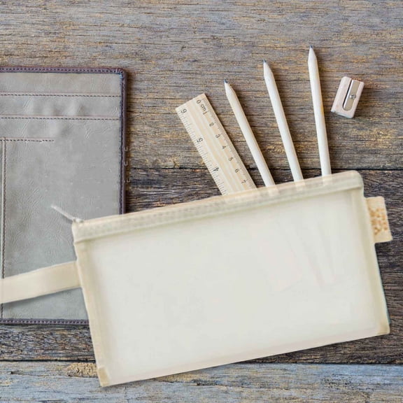 Pencil Case, Morandis Handheld Book Bag Nylon Mesh Transparent Thickened Stationery Homework Toy Storage File Bag College Supplies