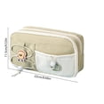 thumbnail image 1 of Pencil Case Multi-layer Large Capacity Zipper Pen Bag Storage Pouch Organizer Holder Box for Office Supplies & Travel, Green, 1 of 6