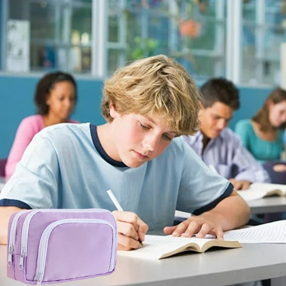 Pencil Case Pen Holder Box, Large Capacity Nylon Spandex Zipper Pouch, Educational Office Stationery Organizer for Supplies, Back to Educational Gift for Learner Writers Artists, AESTIVO