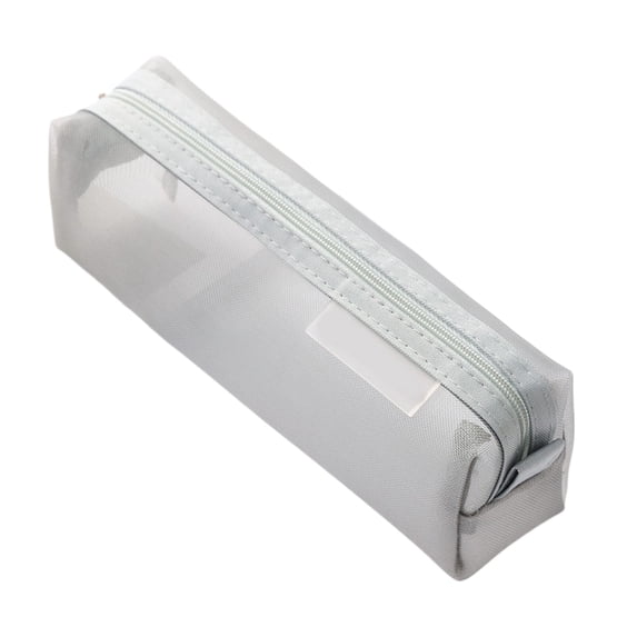 Pencil Case Pencil Bag Big Capacity, Portable Pen Case Office Stationery Makeup Bag, Translucent Pencil Pouch Durable Lightweight Versatile Stationary Case Holder, 1Pc, Multicolor(Grey,8x2.3x2.5")