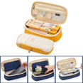 thumbnail image 1 of Pencil Case Pencil Pouch Large Capacity Multi Compartment Canvas Pen Bag Solid Color Zipper Stationery Organizer for Students Kids Classroom Daily Study Supplies Storage,Ginger, 1 of 5