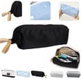 thumbnail image 1 of Pencil Case Pouch Portable Zipper Closure Stationery Organizer with Large Opening Handle Back to School Office Travel Use Durable Polyester Fabric Pencil Bag,Black, 1 of 5