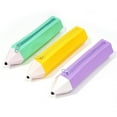 thumbnail image 1 of Pencil Case Silicone Pen Pouch – Large Capacity Pencil Bag, Soft Pen Case with Zipper, Lightweight Stationery Organizer for School, Office, Travel (Purple/Green/Yellow) 1pc, 1 of 6