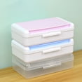 thumbnail image 1 of Pencil Case Stationery Organizer, Double Layer Clear Plastic Desktop Box for Learner and Artists, Large Capacity Brush Holder with Snap Closure, Topliu, 1 of 8