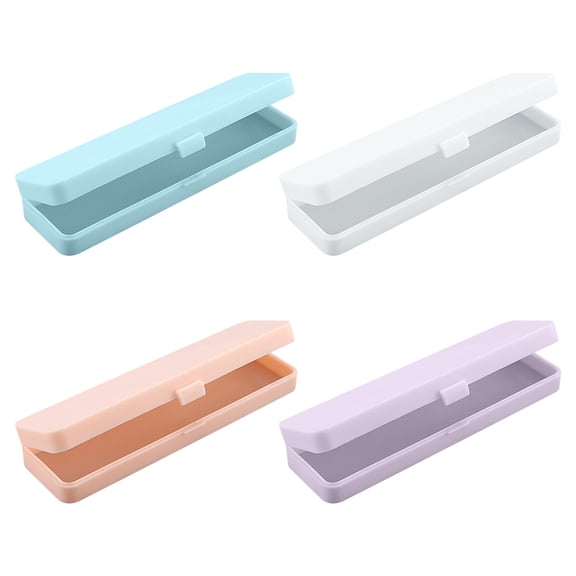 Pencil Case Storage Box Small Size Stationery Large Capacity with Snap-tight Lid Stackable Plastic Pencil Box Semi Transparent Frosted Pencil Case Teen Adults Storage Pencil Case