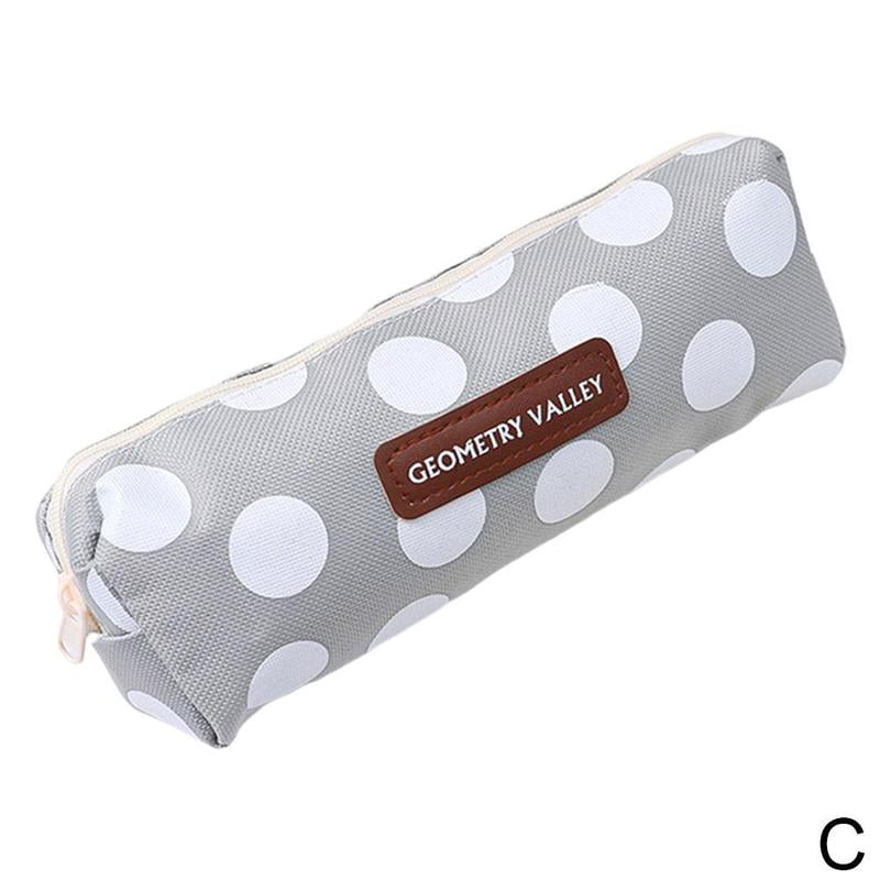 Pencil Case Student Plaid Square Pencil Bag Large Capacity Canvas Pencil Case O7E0