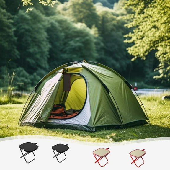 Pencil Case Style Portable Folding Stool - Compact Carry Design with Durable 600D Fabric and Steel Frame for Outdoor Adventures