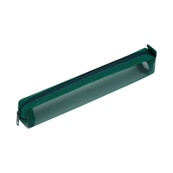 Pencil Case Zipper Storage Bag Large Capacity Portable Stationery Organizer Mesh Multifunctional Durable Polyester Material Compact Travel Cosmetic Coin Purse