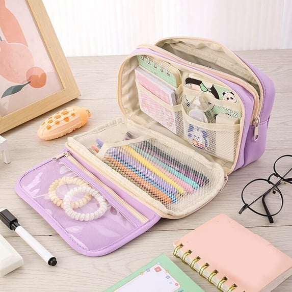Pencil Case, Zippered Organizer Pouch, Large Capacity Storage, Wide Opening for Easy Access, Versatile Use for Daily Essentials