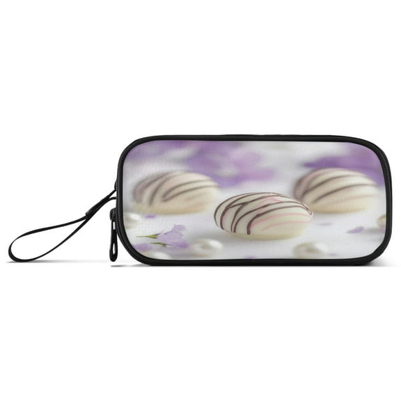 Pencil Case with 3-Layer Zippered Organizer Pencil Pouch Large Capacity Pencil Bag for Travel & Office Supplies White Chocolate Truffles