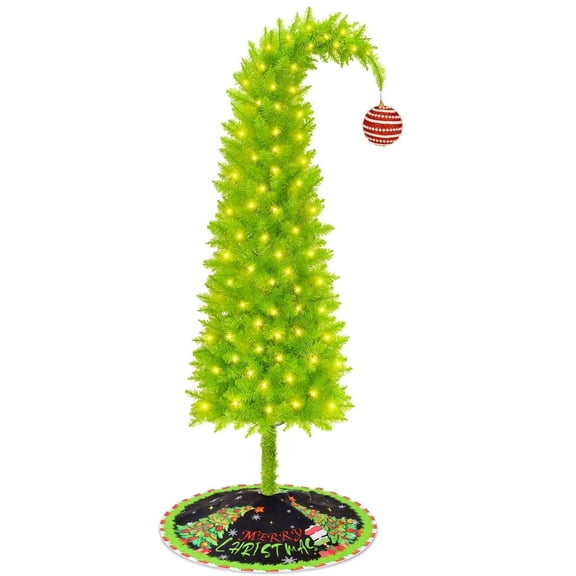 WETRBWEH 6ft Christmas Tree, Bendable Artificial Christmas Trees with Tree Skirt for Christmas Decorations